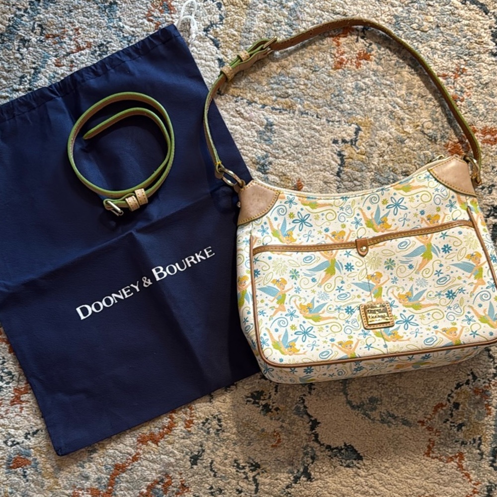 Dooney & Bourke Cream Shoulder Bag with Floral Design